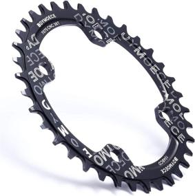 img 3 attached to 🚲 Dymoece Narrow Wide Bike Single Chainring 104BCD Options: 32T, 34T, 36T, 38T for 9, 10, 11 Speed Round, Black/Red - Compatible with Most Shimano and SRAM Cranksets