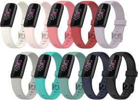 img 2 attached to Lemspum Silicone Bands Replacement for Fitbit Luxe/Luxe Special Edition - Sports Wristbands for Fitbit Luxe Fitness Tracker, Small/Large Watchbands - Compatible Accessories