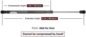 img 2 attached to 🔧 C16-11028 Gas Shocks Struts 12 inch 40 Lb/178N for Truck Pickup Tool Box, Weatherguard Aluminum Toolbox, ARE Topper Camper Shell Side Window - Set of 2 Vepagoo