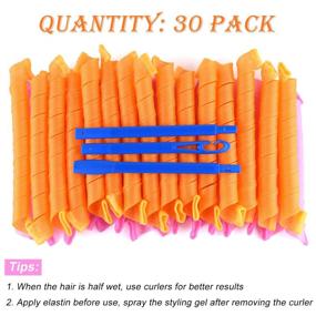 img 3 attached to 💫 TUPARKA 30 Pack Magic Hair Curlers: Create Stunning Spiral Curls with No Heat - Perfect Styling Hair Rollers Kit for Extra Long Hair up to 22 Inch