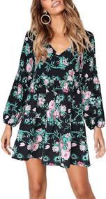 img 3 attached to Cosonsen Women's Ruffled V Neck Sleeve Clothing, Swimsuits & Cover Ups