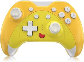 img 4 attached to 🎮 KINGEAR Cat Controller for Nintendo Switch - Gifts for Women, Men, and Girls. Kawaii Animal Crossing Accessories, Wireless Gamepad with Six Gyro Axis. Cute Yellow Controller for Switch.