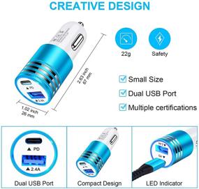 img 2 attached to 🔌 USB C Car Charger - 30W Fast Charging Type C Car Charger Adapter with PD3.0&amp;2.4A Port - Compatible for Samsung Galaxy S21 S20 Plus/Ultra S10 Note 21/20 A72 A21 A11, iPad Pro, Google Pixel - Includes 6ft Type C Cord