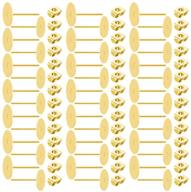 🔩 stainless steel flat pad earring posts (2 sizes) with 100 pairs of earring backs - total 200 pieces for earring making findings (golden, 6mm and 8mm) logo