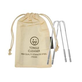 img 4 attached to 👅 Enhance Oral & Gut Health with 100% Pure Stainless Steel Tongue Scraper - Includes 2 Scrapers and Cotton Drawstring Bag for Adults and Kids