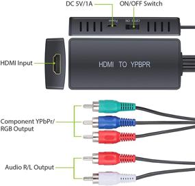 img 1 attached to 📺 Leverage High-Quality Video Output: HDMI to Component Converter with 3ft Video YPBPR Cable - LiNKFOR 1080P HDMI to YPBPR Converter for HDTV, Apple TV, PS3, DVD