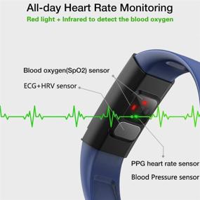 img 1 attached to Отслеживайте свою фитнес-распорядок с нашим водонепроницаемым активным трекером IP68 для мужчин и женщин - мониторинг сердечного ритма 💪, уровня кислорода в крови, сна, шагов и калорий с 1.14'' HD экраном - совместим с iPhone и Android