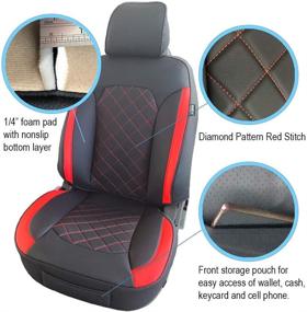 img 3 attached to GEARFLAG Faux Leather Seat Cover Custom Fits F150 Pickup 2015-2020 Diamond Pattern Front Set (Front Seats) (Front Seats