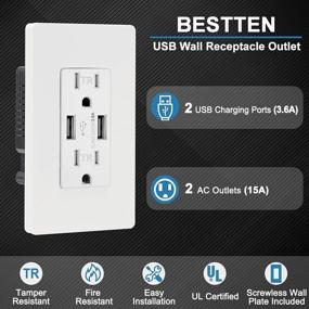 img 3 attached to BESTTEN Receptacle Outlet Tamper Resistant Charging Industrial Electrical