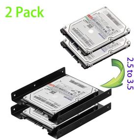 img 3 attached to Ruaeoda 2 Pack SSD Mounting Bracket Adapter - 2.5" to 3.5", HDD SSD Tray Holder, Metal Mounting Bracket Adapter for PC SSD, Hard Disk Drive Bays