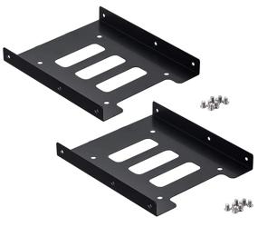 img 4 attached to Ruaeoda 2 Pack SSD Mounting Bracket Adapter - 2.5" to 3.5", HDD SSD Tray Holder, Metal Mounting Bracket Adapter for PC SSD, Hard Disk Drive Bays