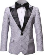 👔 stylish patterned tuxedo boys' formal blazer outfit - trendy clothing logo