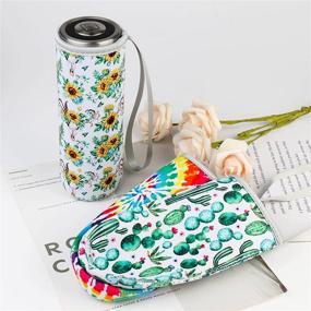 img 1 attached to 🧴 Reusable Bottle Sleeve Insulated Water Bottle Cooler Cover - Fresh Style: Fits 12-18 oz Glass and Plastic Bottles