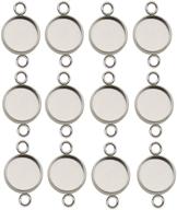 50pcs 12mm stainless steel round blank bezel pendant trays base for cabochon settings - jewelry making diy findings (9844) logo