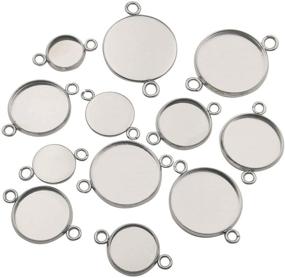 img 2 attached to 50pcs 12mm Stainless Steel Round Blank Bezel Pendant Trays Base for Cabochon Settings - Jewelry Making DIY Findings (9844)