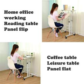 img 3 attached to 🖥️ SDADI 2 Inch Carpet Wheels Mobile Standing Desk: Adjustable Height Home Office Desk for Standing and Seating - 3.0 Edition, Light Grain S001WFLT