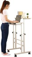 🖥️ sdadi 2 inch carpet wheels mobile standing desk: adjustable height home office desk for standing and seating - 3.0 edition, light grain s001wflt logo