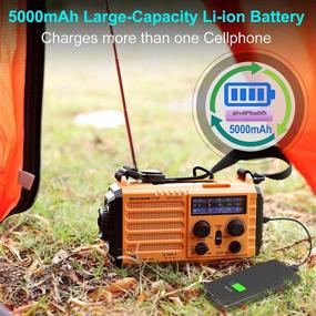 img 2 attached to 📻 5000mAh Weather Radio with Solar Hand Crank - Emergency Radio with NOAA/AM/FM Shortwave for Outdoor Survival - Portable Radio, Power Bank USB Charger, Flashlight/Reading Lamp, Headphone Jack, SOS