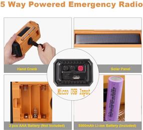 img 3 attached to 📻 5000mAh Weather Radio with Solar Hand Crank - Emergency Radio with NOAA/AM/FM Shortwave for Outdoor Survival - Portable Radio, Power Bank USB Charger, Flashlight/Reading Lamp, Headphone Jack, SOS