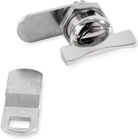 img 3 attached to 🔒 Camco 44333 5/8" Thumb Operated Offset and Straight Cam Lock: Convenient and Versatile Security Solution