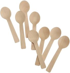 img 3 attached to 🥄 Bekith 300 Pack of 4-inch Mini Wooden Spoons - Disposable, Biodegradable, Compostable Utensils for Crafts, Organic Sugar Scrubs, Tasting, and Sampling