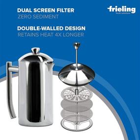 img 1 attached to 👌 Frustration-Free Packaging: Frieling USA Double-Walled Stainless-Steel French Press Coffee Maker, Polished Finish, 17 Ounces