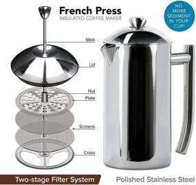 img 3 attached to 👌 Frustration-Free Packaging: Frieling USA Double-Walled Stainless-Steel French Press Coffee Maker, Polished Finish, 17 Ounces