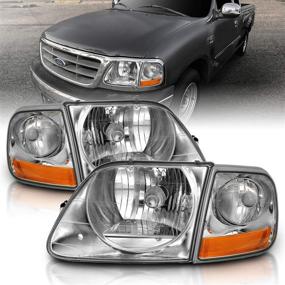 img 3 attached to AmeriLite Запасные кристальные фары с угловой площадкой для Ford F150 F-150 Harley Lighting - Полный комплект обновления для водителя и пассажира