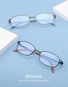 img 1 attached to High-quality Mimoeye Blue Light Blocking Glasses: Retro Metal Frame Eyeglasses for Men and Women - Pack of 2