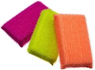 casabella kitchen non-scratch scrubby sponges: multicolor 🧽 pack of 3 - gentle and effective cleaning tools! logo