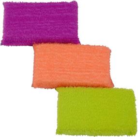 img 1 attached to Casabella Kitchen Non-Scratch Scrubby Sponges: Multicolor 🧽 Pack of 3 - Gentle and Effective Cleaning Tools!