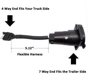 img 2 attached to 🚗 CARROFIX 4 Flat to 7 Way Round Trailer Light Adapter with Reverse Plug and Mounting Bracket: Efficient and Reliable
