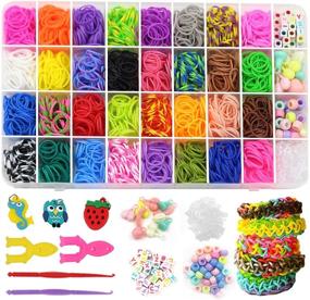 img 4 attached to Loom Bands Bracelet Refill Set - 1700+ Rubber Bands in 32 Assorted Colors, Premium Quality Accessories for Kids Boys & Girls - Bracelet Kit