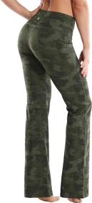 img 4 attached to 🩳 BUBBLELIME Women's High Waist Bootcut Yoga Pants Basic/Out Pockets Workout Tummy Control Flare - 29"/31"/33"/35"/37" - 3 Styles