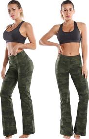 img 3 attached to 🩳 BUBBLELIME Women's High Waist Bootcut Yoga Pants Basic/Out Pockets Workout Tummy Control Flare - 29"/31"/33"/35"/37" - 3 Styles