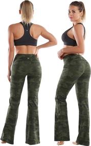 img 2 attached to 🩳 BUBBLELIME Women's High Waist Bootcut Yoga Pants Basic/Out Pockets Workout Tummy Control Flare - 29"/31"/33"/35"/37" - 3 Styles