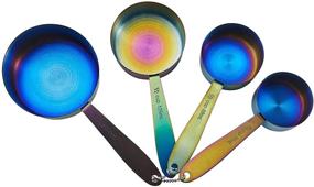 img 1 attached to 🌈 Stainless Steel Iridescent Measuring Cups Set by Farberware - Pack of 4