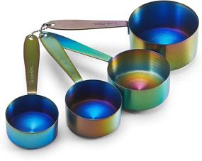 img 2 attached to 🌈 Stainless Steel Iridescent Measuring Cups Set by Farberware - Pack of 4