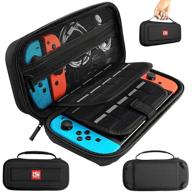 🎮 20-game card slots protective hard shell carrying case for nintendo switch (black) - ideal travel pouch for console & accessories - great gift logo
