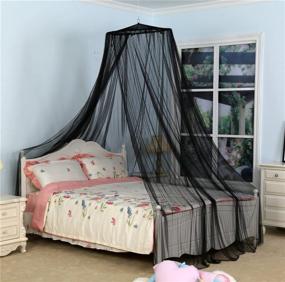 img 1 attached to 🔥 Fire Retardant Black Bed Net Canopy for Indoor/Outdoor, Camping or Bedroom - South To East King Size Bed, Ideal for King Size Beds
