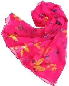 img 2 attached to 🌷 Shanlin Floral Scarves Tulips Yellow Women's Accessories in Scarves & Wraps - Flower Power Collection