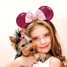 img 1 attached to 🎀 Stylish MONGSILER Decoration Mouse Ear Bow Headband for Parties – Perfect for Girls & Women