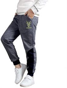 img 3 attached to Rolanko Fleece Athletic Sweatpants Pockets Boys' Clothing for Pants