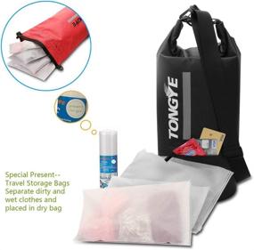 img 3 attached to 🌊 High-Quality Waterproof Dry Bags: Roll Top, Compression Sack with Reflective Trim, Zipper Pocket, and Storage Pouches to Safeguard Your Valuables. Ideal Gifts for Boating, Kayaking, Swimming, and Fishing Enthusiasts.
