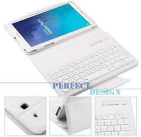 img 3 attached to 🔍 REAL-EAGLE Keyboard Case for Galaxy Tab E 9.6 | PU Leather Cover with Screen Protector & Stylus | Magnetically Detachable Wireless Keyboard | Compatible with SM-T560, T561, T567 | White