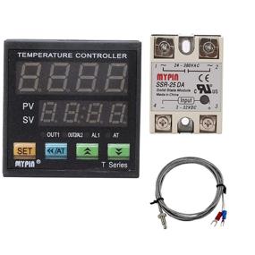 img 3 attached to Digital Programmable PID Temperature Controller with Meter Indicator, Jaybva Universal Thermostat Fahrenheit and Celsius Display SSR and Alarm Output, Includes 25A Solid State Relay and Thermocouple Probe