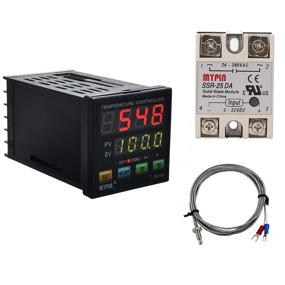 img 4 attached to Digital Programmable PID Temperature Controller with Meter Indicator, Jaybva Universal Thermostat Fahrenheit and Celsius Display SSR and Alarm Output, Includes 25A Solid State Relay and Thermocouple Probe