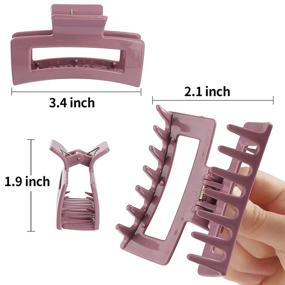 img 2 attached to 💇 Stylish 15 Pack Rectangle Hair Claw Clips: Solid Color Non-Slip Hair Jaw Clips for All Hair Types - Elegant Barrettes for Women