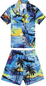 img 4 attached to Hawaiian Aloha Shorts Cabana Sunset Boys' Clothing for Clothing Sets