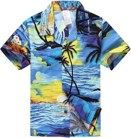 img 3 attached to Hawaiian Aloha Shorts Cabana Sunset Boys' Clothing for Clothing Sets